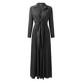 thumbnail image 2 of Aayomet Dressy Jumpsuits for Women Women Waist High Long Sleeve Sense Green Deep V Neck Light French Long Big Swing Dress,Black XL, 2 of 4
