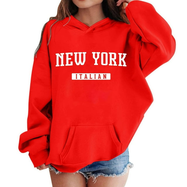 Tween Chandail à Capuche Décontracté pour Filles avec Poche Vêtements Rouge Taille 11-12T