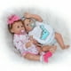 thumbnail image 4 of Muñeca Reborn Baby Doll, juguete de baño para bebés, cuerpo completo de silicona, ojos abiertos con ropa, 20 pulgadas, 50 cm, regalos bonitos realistas, juguete para niño, dinosaurio azul 1 1, 4 of 5