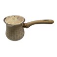 thumbnail image 4 of Cafetera turca de acero inoxidable con calentador de mantequilla y mango largo de madera con pico 550 ml, 4 of 9