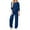 Dark Blue, variant on Women's Ribbed Knit Lounge Set, Straight Leg Pants Two Piece Outfit, Long Sleeve Top and Pants Set, Comfortable Elastic Waistband, Relaxed Fit Casual Home Suit Black L