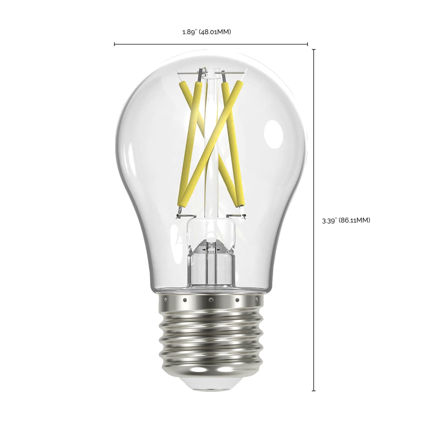 Satco S12403 A15 LED Filament Light Bulbs 5W 120V 5000K 90+ CRI E26 Medium Base Dimmable WET Location (6 Pack)