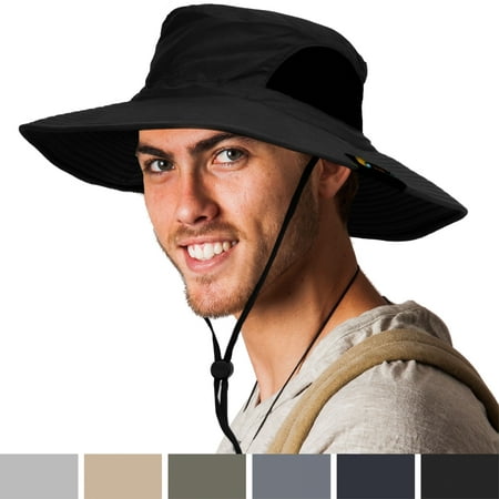 SUN CUBE Premium Boonie Hat | Wide Brim Adjustable Chin Strap | Outdoor Fishing, Hiking, Safari, Summer Bucket Hat | UPF 50+ Sun Protection | Packable Breathable Men, Women Mesh Hat