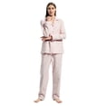 thumbnail image 1 of GLOBAL Conjunto de Pijama de Franela para Mujer, Pijama 100% Algodón para Mujer, Ropa de Estar por Casa, Manga Larga, Botón, Cordón en la Cintura, Ropa de Dormir Cálida, Paisley Rosa L, 1 of 7