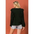 thumbnail image 6 of Round Neckline Front Ruffle Detail Knit Top L, 6 of 6