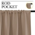 thumbnail image 2 of NICETOWN Blackout Curtains for Bedroom Thermal Insulated Rod Pocket Noise Reducing Drapes, W42 x L45, Set of 2, Cappuccino, 2 of 7