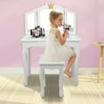 thumbnail image 2 of SESSLIFE Kids Vanity Table and Chair, Children Vanity Set with Mirror, Makeup Dressing Table with a Drawer，Play Vanity Set for Girls, White, 2 of 10