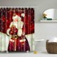 thumbnail image 1 of ABPHQTO Feliz Navidad Rojo Vintage Retro Papá Noel Regalo Copos de nieve Nochevieja Baño Ducha Cortina 160x180 cm, 1 of 4