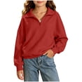 thumbnail image 2 of RYRJJ Girls Half Zip Sweatshirt Lightweight Long Sleeve Pullover Top Drop Shoulder Sweatshirts Fall Fashion Clothes for Kids Boys, 2 of 9