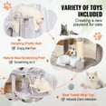 thumbnail image 4 of KFFKFF Indoor Cat Climbing Frame, 56.2" Multi-Level Cat Playhouse Cat Tree with Cozy Condo, Durable Sisal Posts for Scratching, Hammock, Elevated Lookout, Play Platforms, Play Ball (Light Grey), 4 of 9