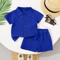 thumbnail image 2 of NOLDARES Toddler Boys Dinosaur Print Short Sleeve T-Shirt Shorts Set Casual Summer 2 Piece Outfit Blazer,6-9 M, 2 of 9