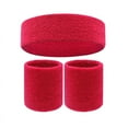 thumbnail image 1 of Nvzi Conjunto de muñequeras deportivas, conjunto de muñequeras deportivas que absorben la humedad y el sudor, muñequera de tela súper cómoda (rosa), 1 of 5