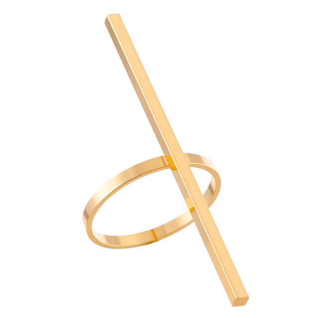Anillo envolvente dorado geométrico para dedo para mujer Anillo con barra dorada