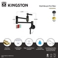 thumbnail image 4 of Kingston Brass KS5100DKL Kaiser Two-Handle 1-Hole Wall Mount Pot Filler Faucet in Matte Black, 4 of 5