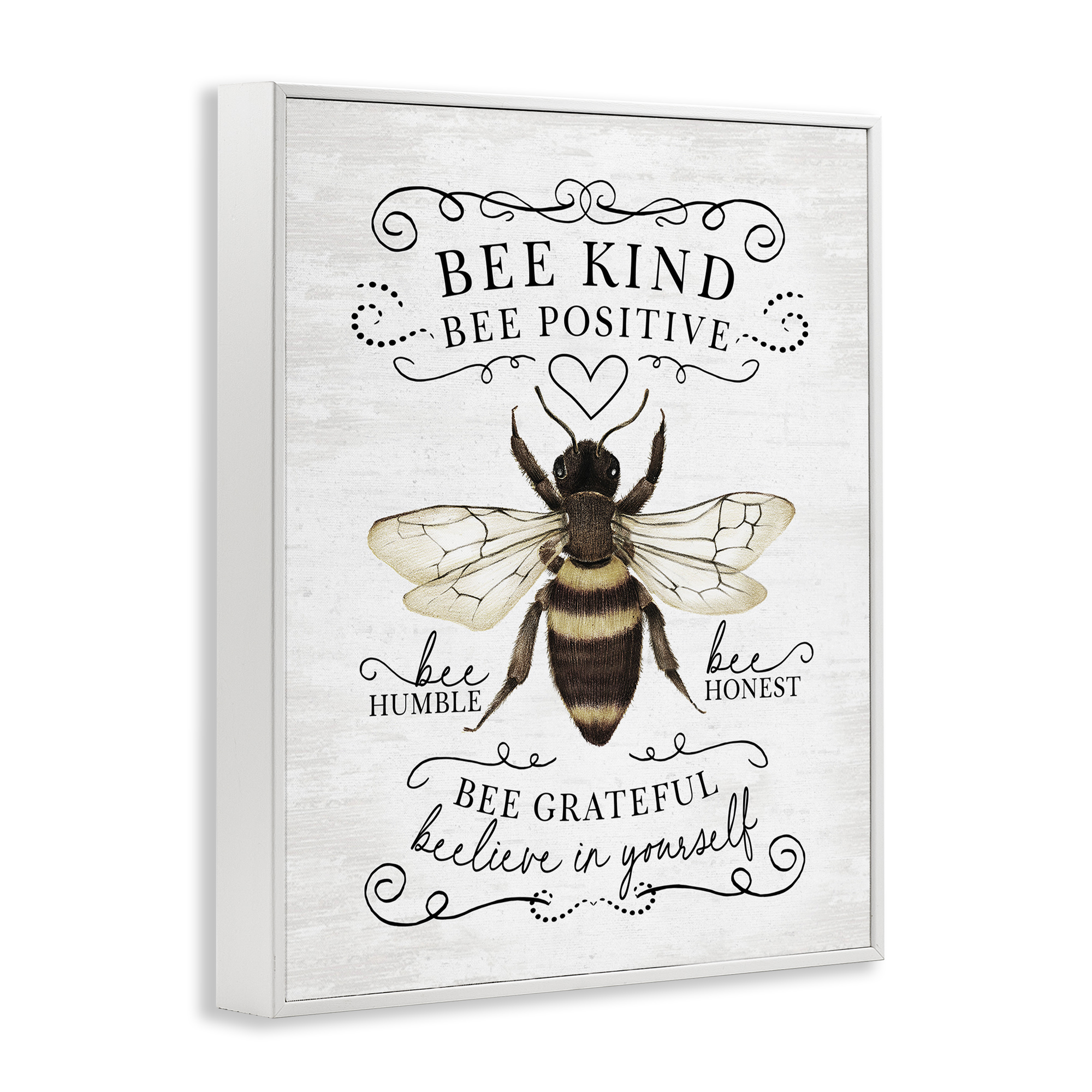 Stupell Industries Vintage Bee Phrases Animals & Insects Painting White Framed Art Print Wall Art, 11 x 14