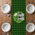 thumbnail image 6 of Botanical Flower Wreath Table Runner - 108 Inch Long, Kitchen Dining Table Runner Dresser Scarves, Rustic Bow-Knot Green Black Plaid Farmhouse Decor for Coffee Tables Wedding Party Banquet, 6 of 8