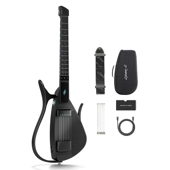 Guitarra inteligente Enya CYBER-G con cuerdas de silicona de 24 tonos, color negro
