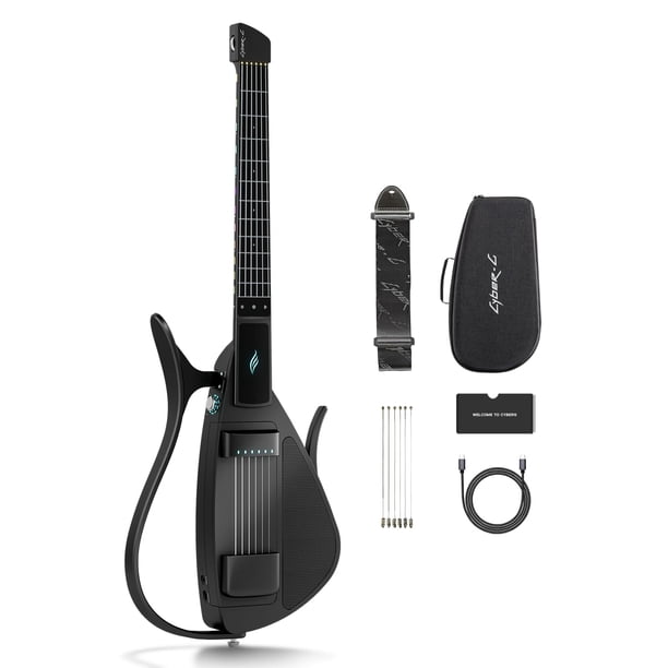 Guitarra inteligente Enya CYBER-G con cuerdas de silicona de 24 tonos, color negro