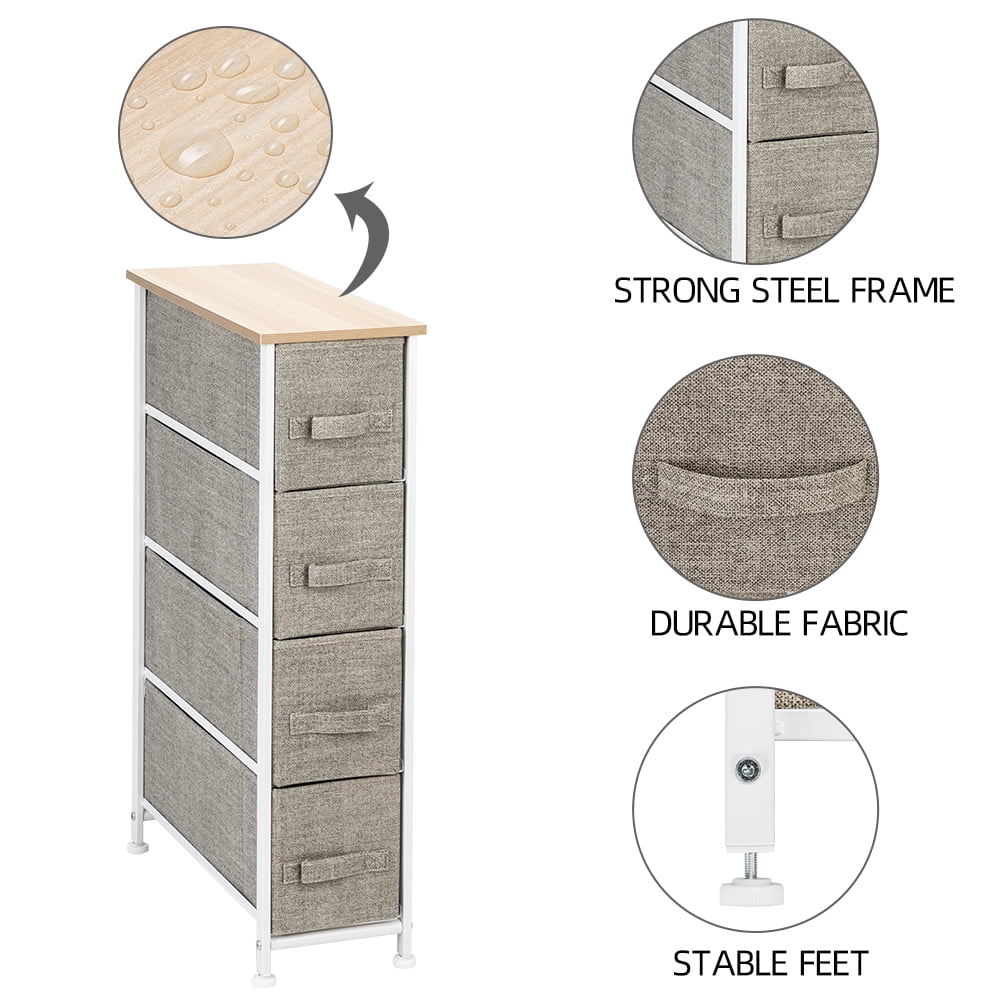Lowestbest Drawer Dresser, Dresser Drawer Organizer 4 Drawers, End Table Storage Cabinet, Easy Pull Fabric Bins, Wooden Side Table for Bedroom, Hallway, Entryway Furniture, Linen Lowestbest Drawer Dresser, Dresser Drawer Organizer 4 Drawers, End Table Storage Cabinet, Easy Pull Fabric Bins, Wooden Side Table for Bedroom, Hallway, Entryway Furniture, Linen