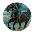thumbnail image 4 of BCIIG Horse Running on the Beach Round Table Cover Stain Resistant Washable Indoor Outdoor Tablecloth Kitchen Dining Wedding Parties 100% Polyester Fiber 54-58, 4 of 8