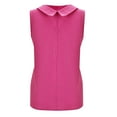 thumbnail image 6 of Sanbonepd Pink Cotton Plus Size Top for Women, Sleeveless Lapel Solid Color Summer Tops, 6 of 7