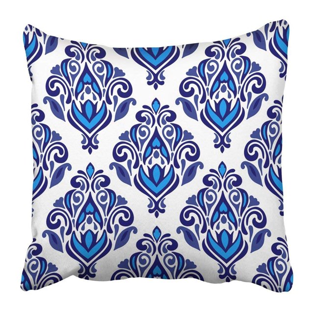Funda de Almohada ABPHQTO Color Clásico Alfombra Barroca Antiguo Azul 45x45 cm