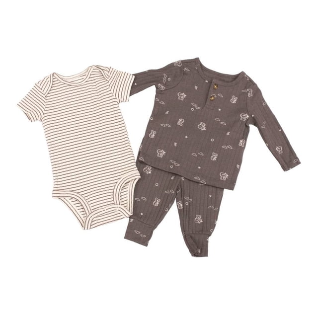 Conjunto Child of Mine Carter's Niño 6-9 M Manga Larga Cuello Redondo Diseño Koalas Gris 3 Piezas