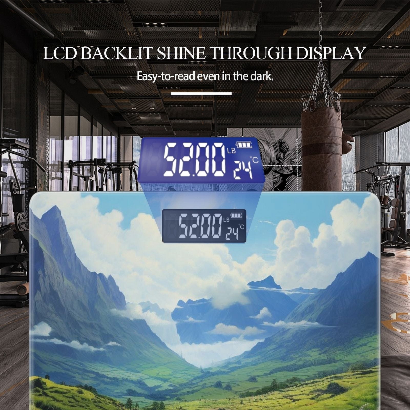 Bathroom Scale, Highly Accurate Digital Body Scale,Precisely Measures Weight up to 400 lbs-Winding Path Leading Through Lush Green Meadows