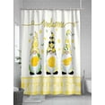 thumbnail image 5 of Funny Gnome Shower Curtain, with Lemon Rustic Yellow Checked Waterproof Shower Curtain Set with 12 Hooks Lightweight Washable Fabric Shower Curtains for Bathroom 72x78 Inches, 5 of 6