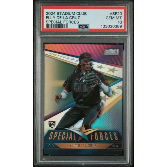 Graded 2024 Topps Stadium Club Elly De La Cruz #SF20 Special Forces Rookie RC Baseball Card PSA 10 Gem Mint