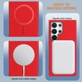 thumbnail image 3 of for Samsung Galaxy S22 Ultra Magnetic Case, Flexible Luxury PU Leather Cover, Protective Slim Lightweight Shockproof Phone Case Compatible with Mag-Safe Charging for Samsung Galaxy S22 Ultra, Red, 3 of 6