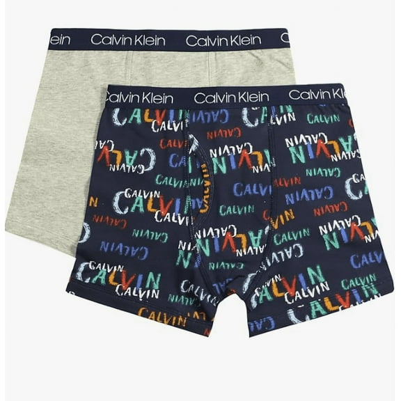 Calvin Klein Boys' 2 Pack Boxer Briefs | Premium Cotton Comfort
