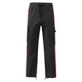 thumbnail image 3 of Faithtur Men Baggy Pants Drawstring Waistband Contrast Color Cargo Pants Multiple Pockets Jogger Pants, 3 of 4