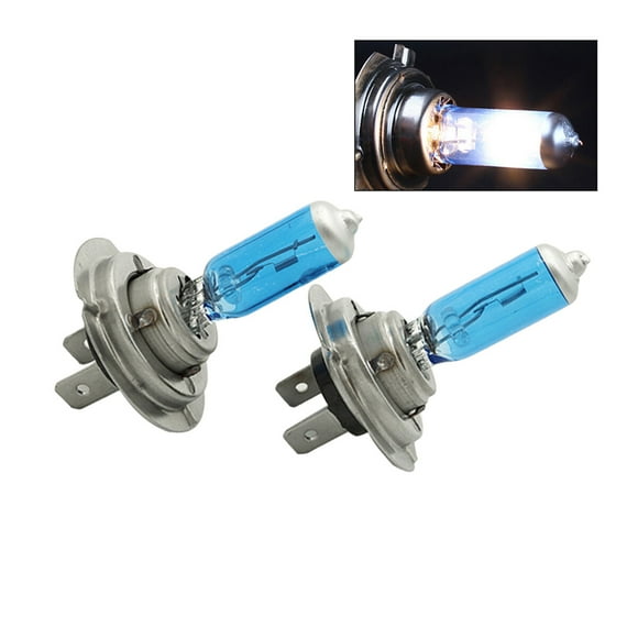 EeaseMX 2 bombillas halógenas de xenón para faros delanteros de coche, H7, 100 W, 12 V, 6000 K, luz blanca