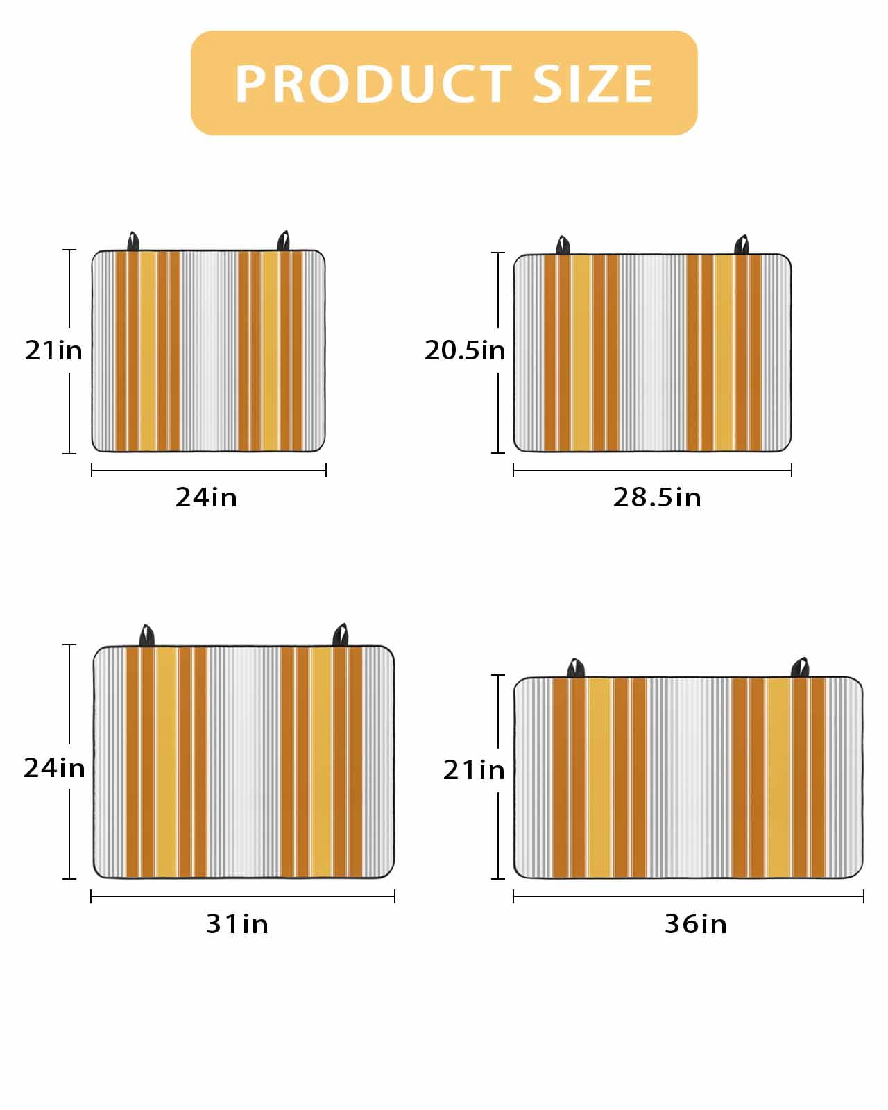 nqOlkjepod Large Induction Cooktop Protector Mat 36"x21", Orange Stripes Stove Top Covers for Electric Stove, Modern Farmhouse Simple Vertical Lines Stove Burner Cover Mats, Glass Top Stove Cover
