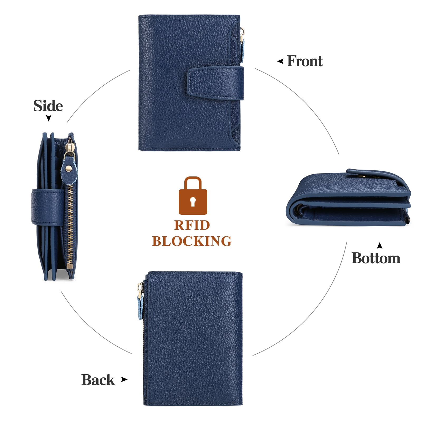 FALAN MULE Small Wallet for Women Genuine Leather Bifold Purse RFID  Blocking Card Holder - Walmart.com