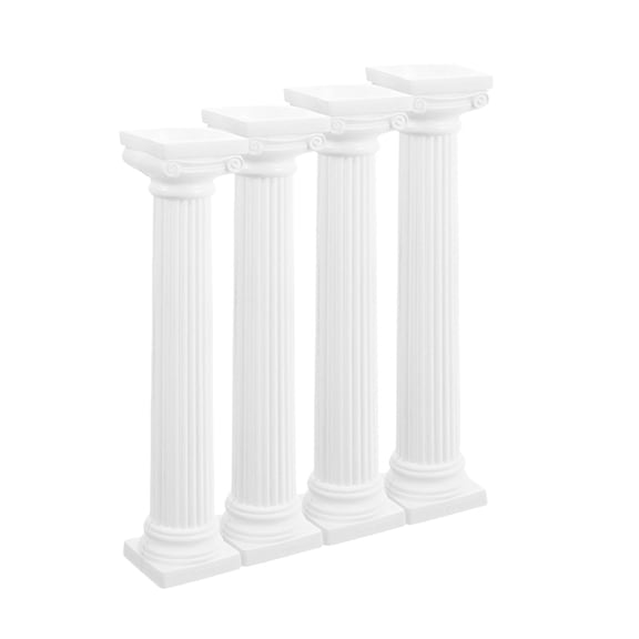 Amosfun Set of 4 White Roman Pillars for Garden and Indoor Decoration, Ps