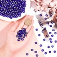 thumbnail image 4 of 10 hebras (49 piezas/hebra) de cuentas de vidrio de Murano azules hechas a mano, planas, redondas, espaciadoras, sueltas para pulseras, collares y joyas., 4 of 6