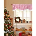 thumbnail image 4 of Pink Snowflakes Tie Up Valances Curtain, Winter Xmas Pink White Nature Snow Scene Adjustable Rod Pocket Short Window Treatment Tie Up Curtains Valances for Kitchen Living Room Bathroom 42x12 Inches, 4 of 9