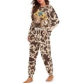 thumbnail image 2 of Yuyamidu Brown Cow Print Pajamas for Ladies Size 2XL Highland Cow Long Sleeve Night Clothes Sunflower Round Neck Sleep Set 2 Packs Women's Pjs for Fall Winter Spring, 2 of 7