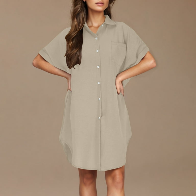 beige linen shirt dress Boden Women's Ora Linen Blend Shirt Dress in White main image 1