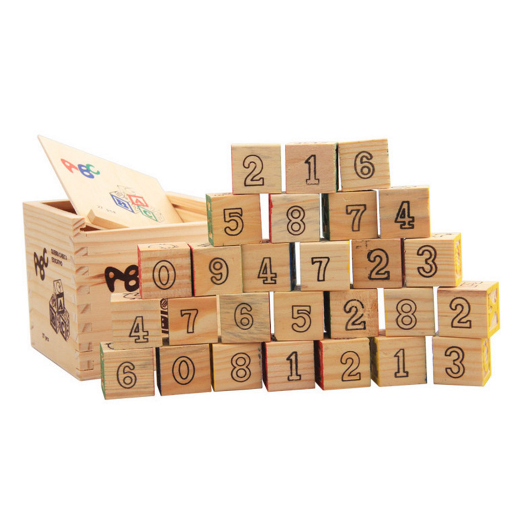 27 Pcs Wood Alphabet Blocks Letters Stacking Building Blocks