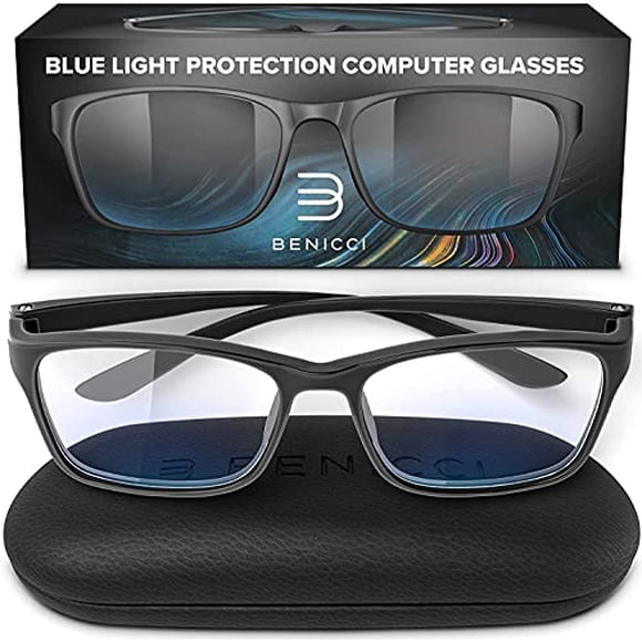 Stylish Blue Light Blocking Glasses for Women or Men - Ease Computer and Digital Eye Strain, Dry Eyes, Headaches and Blurry Vision - Instantly Blocks Glare from Computers and Phone Screens w