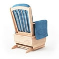 thumbnail image 4 of Foundations SafeRocker Standard Glider Rocker with Wood Skirt, Removable Microfiber Cushions, Blue, 4 of 6
