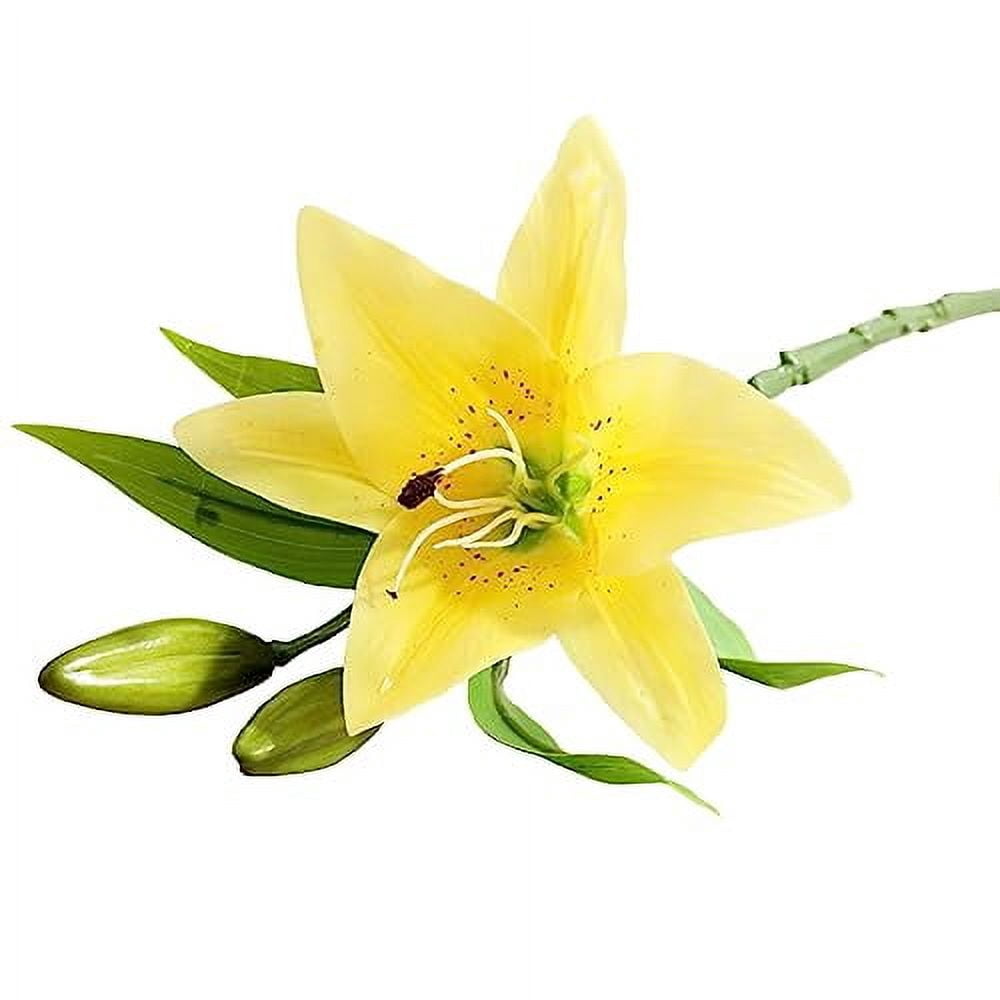 Haobase 8Pcs Artificial Tiger Lily Flowers Real Touch Lilies Flower Bouquet Fake Flowers for Home Wedding Party Office Decor