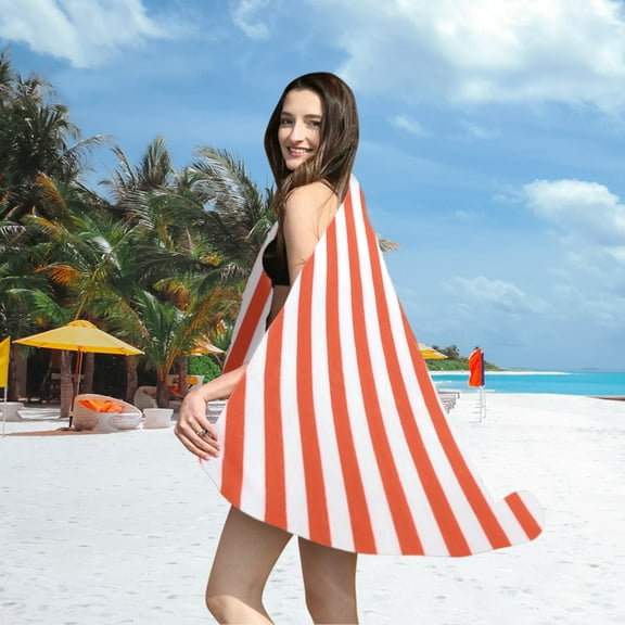 Beach Towels Striped Beach Towel Quick-drying Bath Towel Microfiber Printed Tricot Polyester Absorbent Printed Bath Towel on Clearance