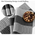 thumbnail image 3 of Grey with White Striped Placemats Set of 12 - Heat Resistant Non-Slip Place mats for Dining Table, Washable Durable PVC Vinyl Woven Table Mats（Grey Stripe, 12）, 3 of 6