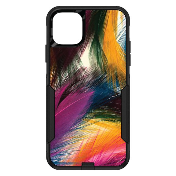 DistinctInk Custom SKIN / DECAL compatible with OtterBox Commuter for iPhone 11 Pro MAX (6.5" Screen) - Multi Color Feathers