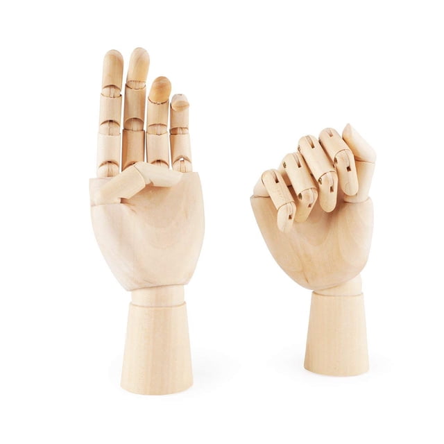 Manos de maniquí artístico de madera ZXZCTTC, par izquierda y derecha de 10"