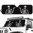 thumbnail image 2 of Uorisanigo Foldable Windshield Sun Shade for Jeeps Funny Skull Print Sun Visor Windshield Sunshade Fit for Jeep Gladiator 2020-2025/Jeep Wrangler TJ JK JL 2018-2025, Keep Car Interior Cooler, 2 of 7